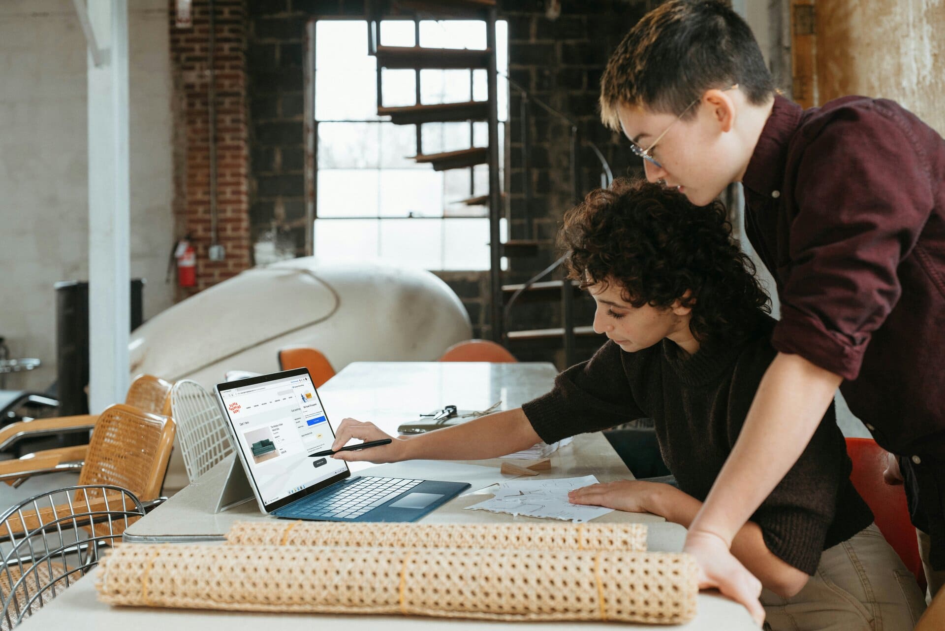 Samll business with 2 employees working